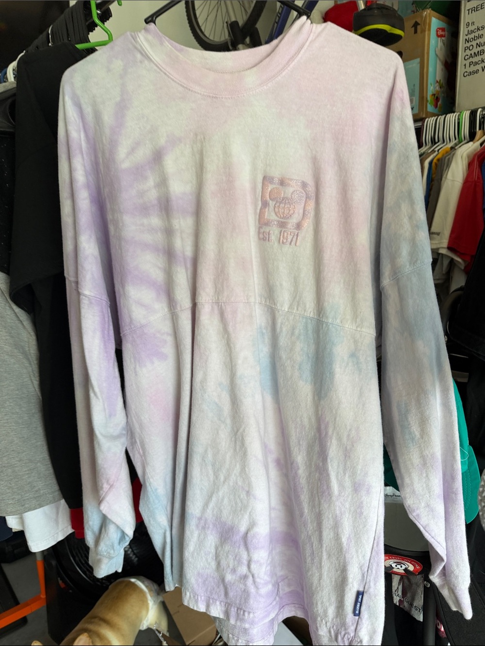 Disney Pastel Tie-Dye Long Sleeve Tee - Lavender & Light Blue